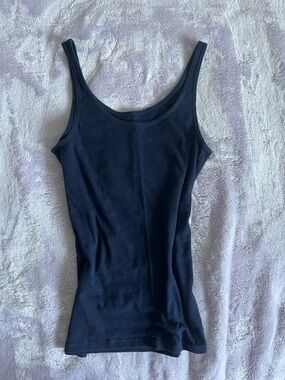 GAP Navy Ribbed Scoop Neck Tank Top